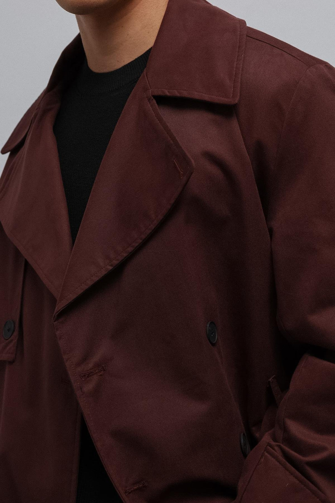 ANT Antioch Bordeaux Relax Fit Men's Trench Coat - Santa Lucía del Camino