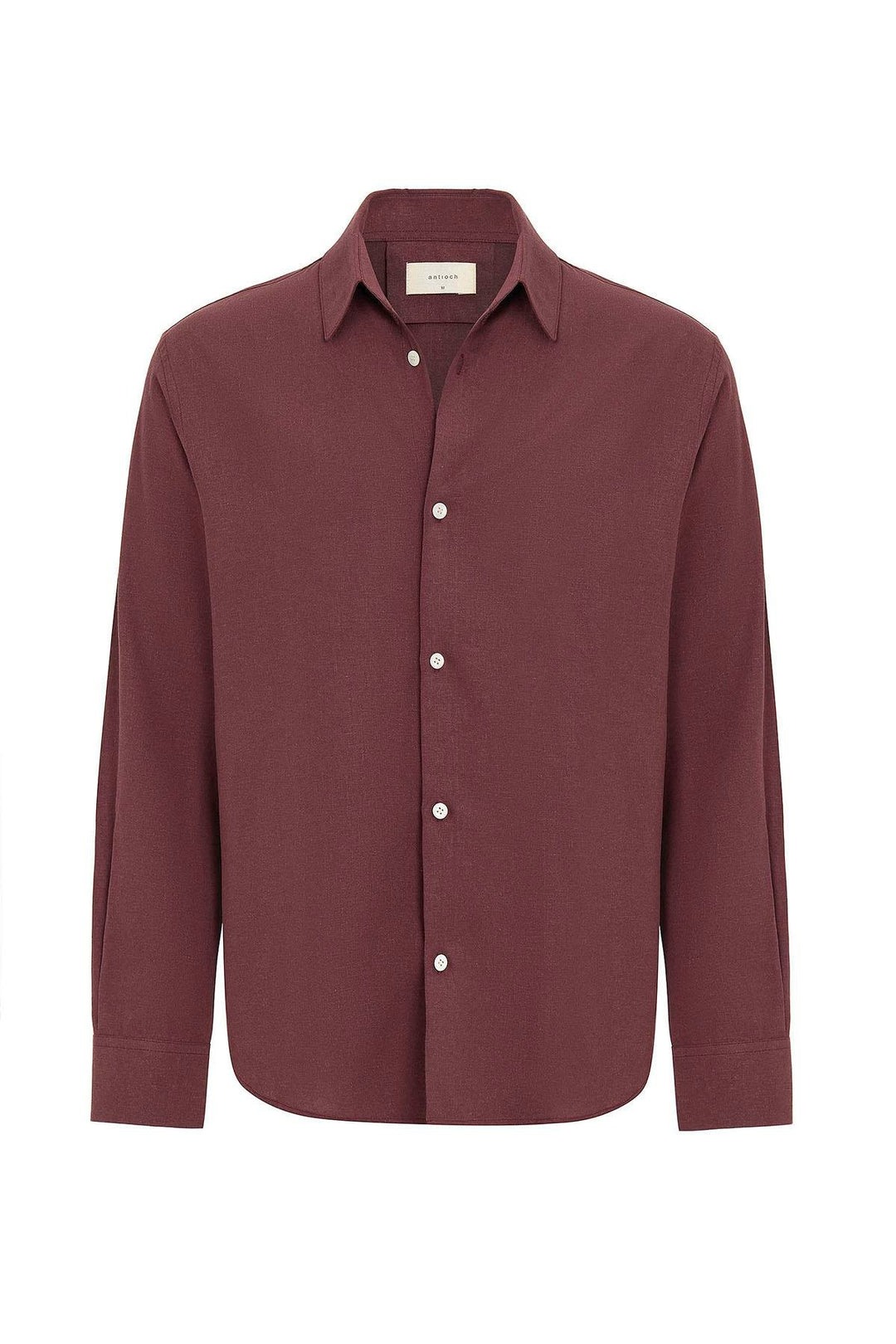 ANT Antioch Bordeaux Relax Fit Linen Blend Men's Shirt - Keighley