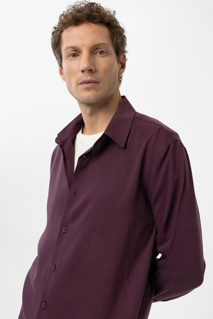 ANT Antioch Bordeaux Relax Fit Lyocell Fabric Men's Shirt - Romford