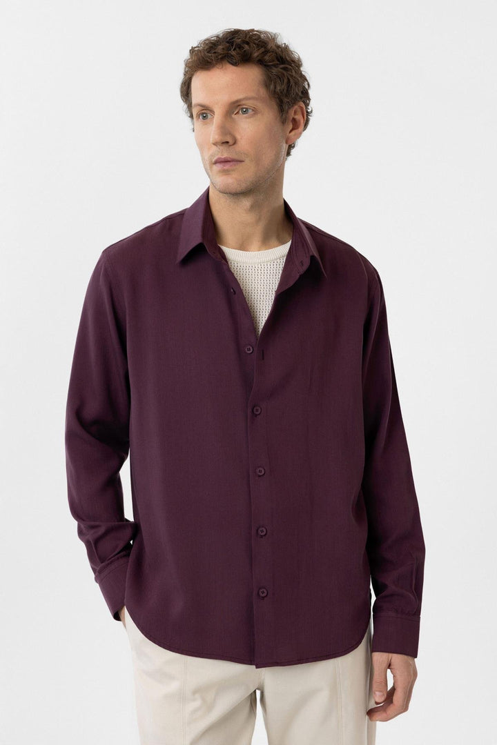 ANT Antioch Bordeaux Relax Fit Lyocell Fabric Men's Shirt - Romford