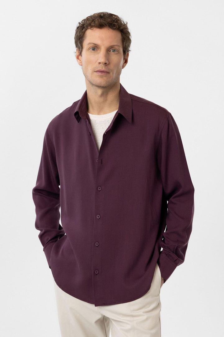 ANT Antioch Bordeaux Relax Fit Lyocell Fabric Men's Shirt - Romford