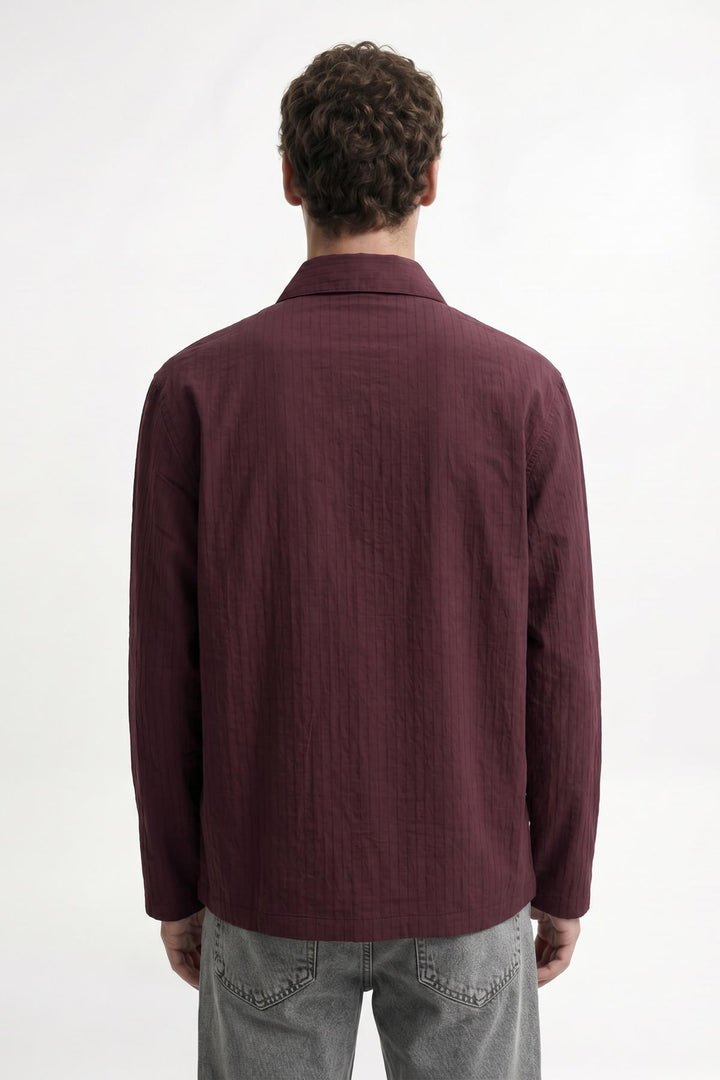 ANT Antioch Bordo Relaxed Fit Çizgili Erkek Gömlek - Graham