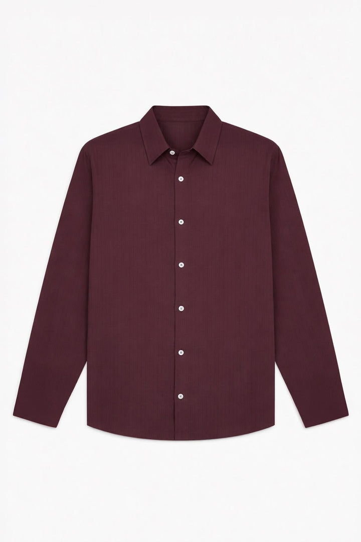 ANT Antioch Bordo Relaxed Fit Çizgili Erkek Gömlek - Graham