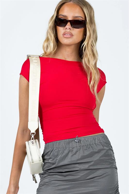 MDX Red Backless Crop Women's Blouse MG1851 - Bender