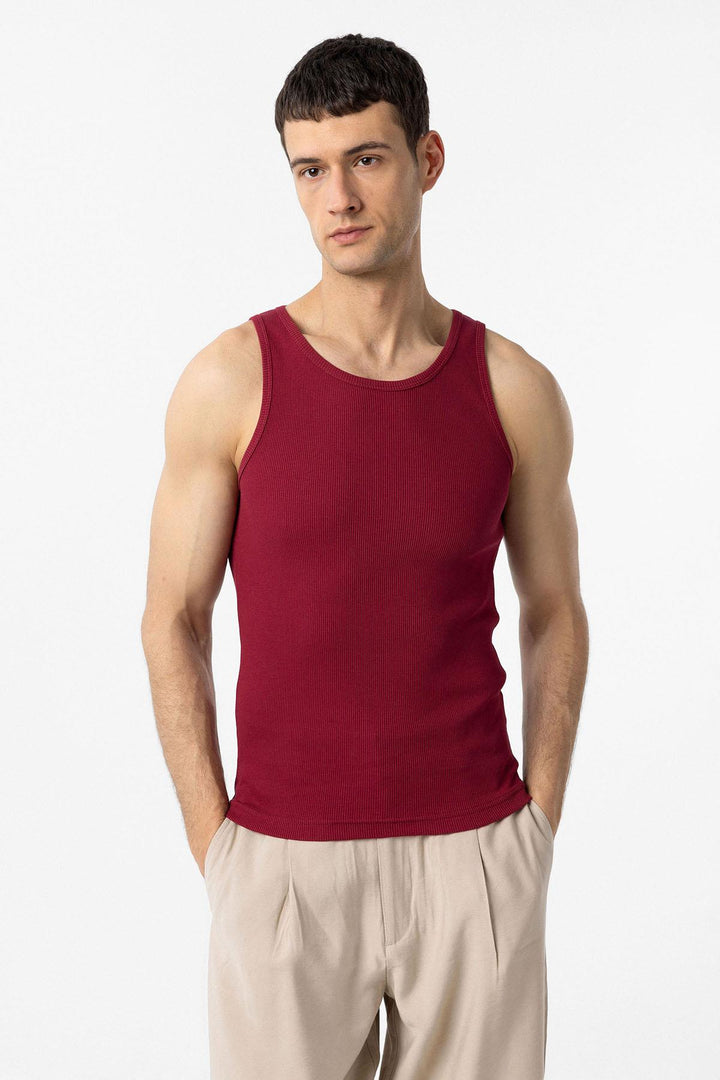 ANT Antioch Burgundy Slim Fit Men's Tank Top - Mount Prospect