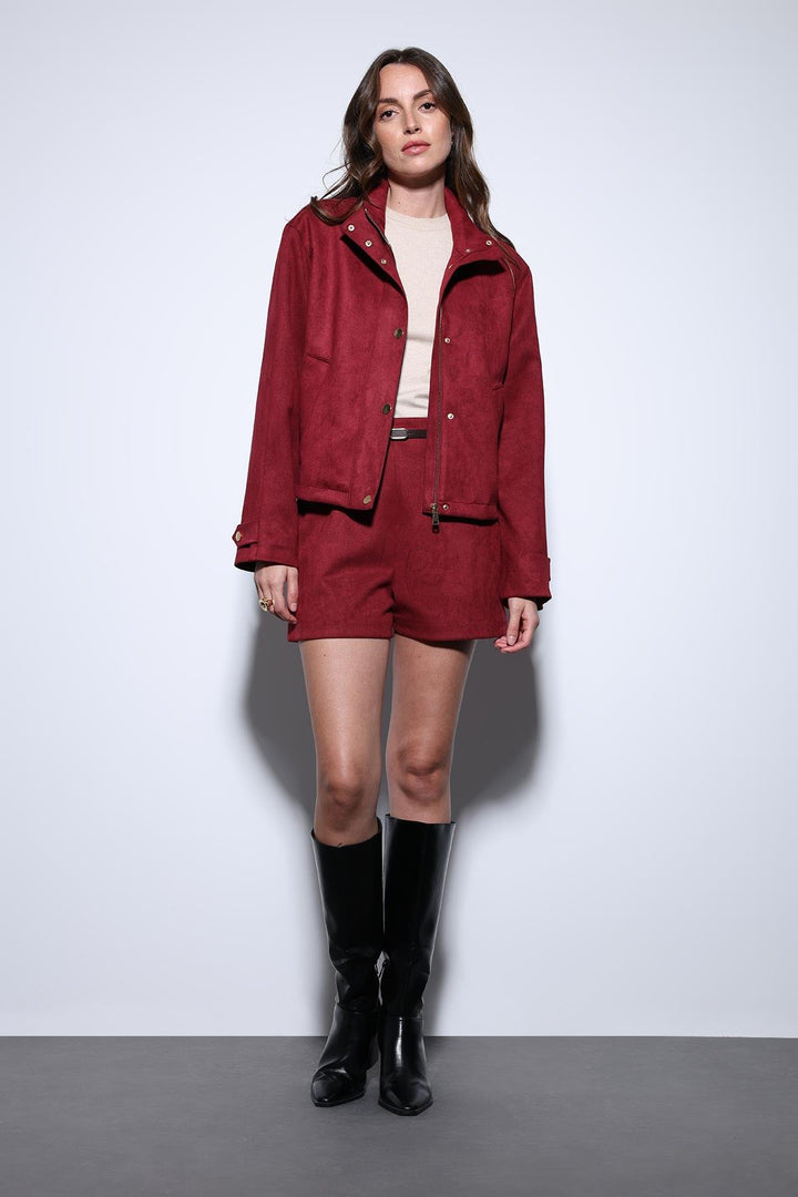 ANT Antioch Burgundy Suede Bomber Jacket - Derry