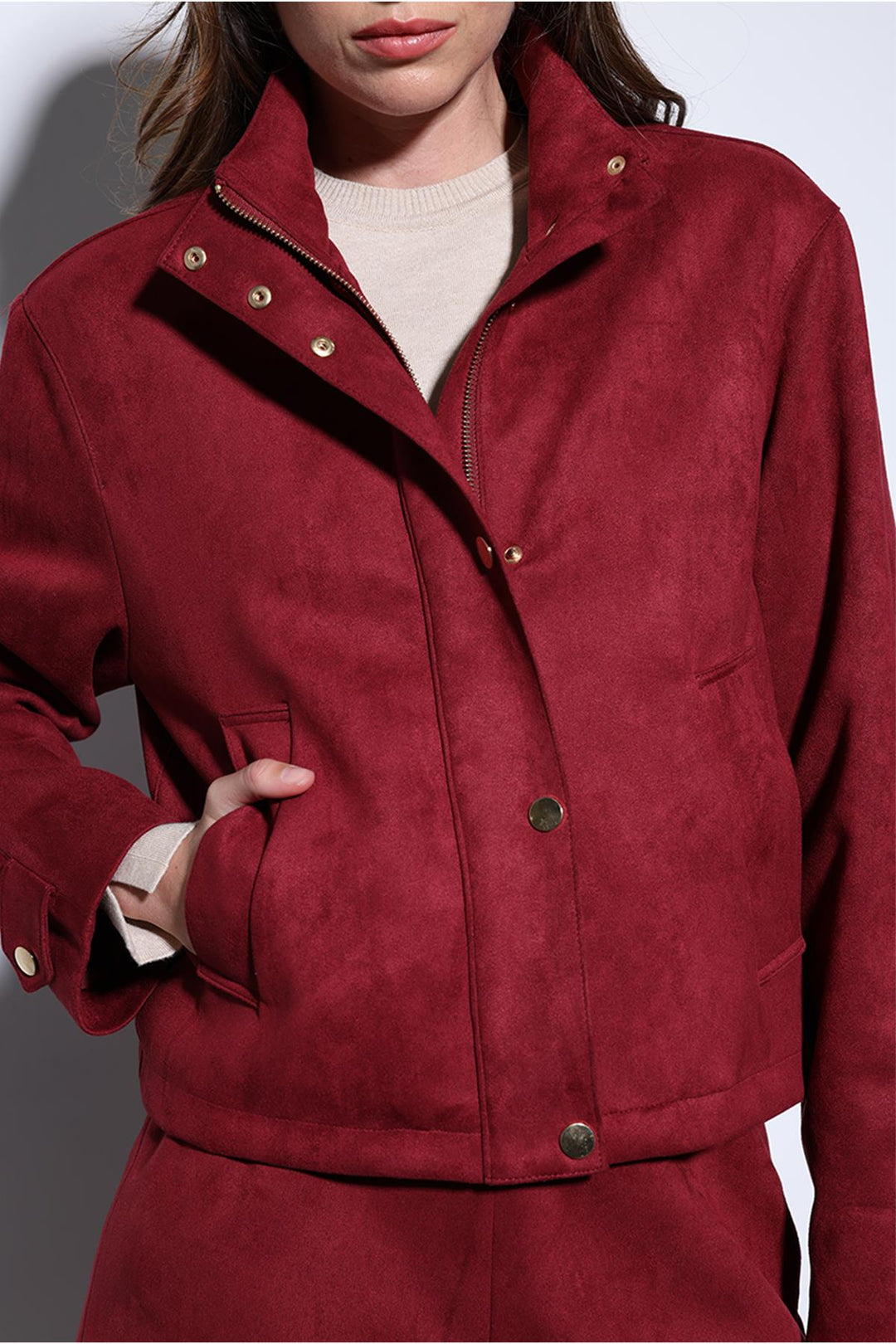 ANT Antioch Burgundy Suede Bomber Jacket - Derry