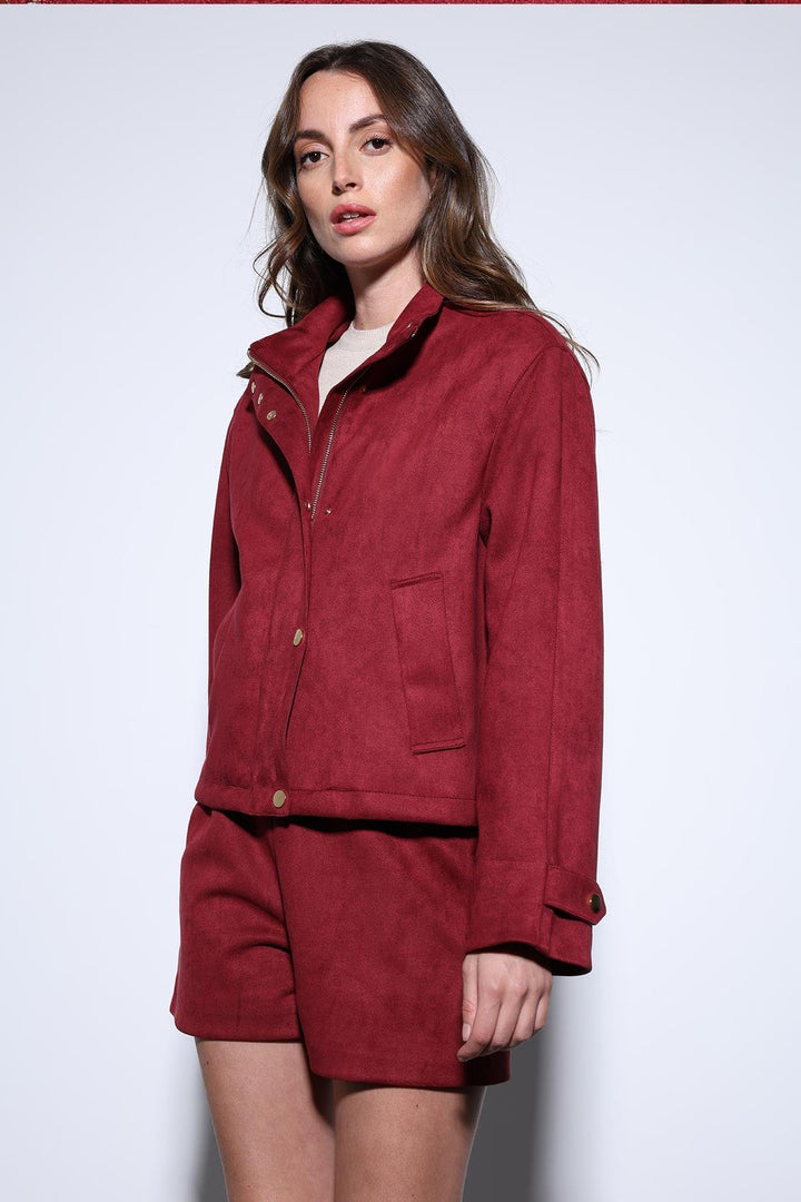 ANT Antioch Burgundy Suede Bomber Jacket - Derry