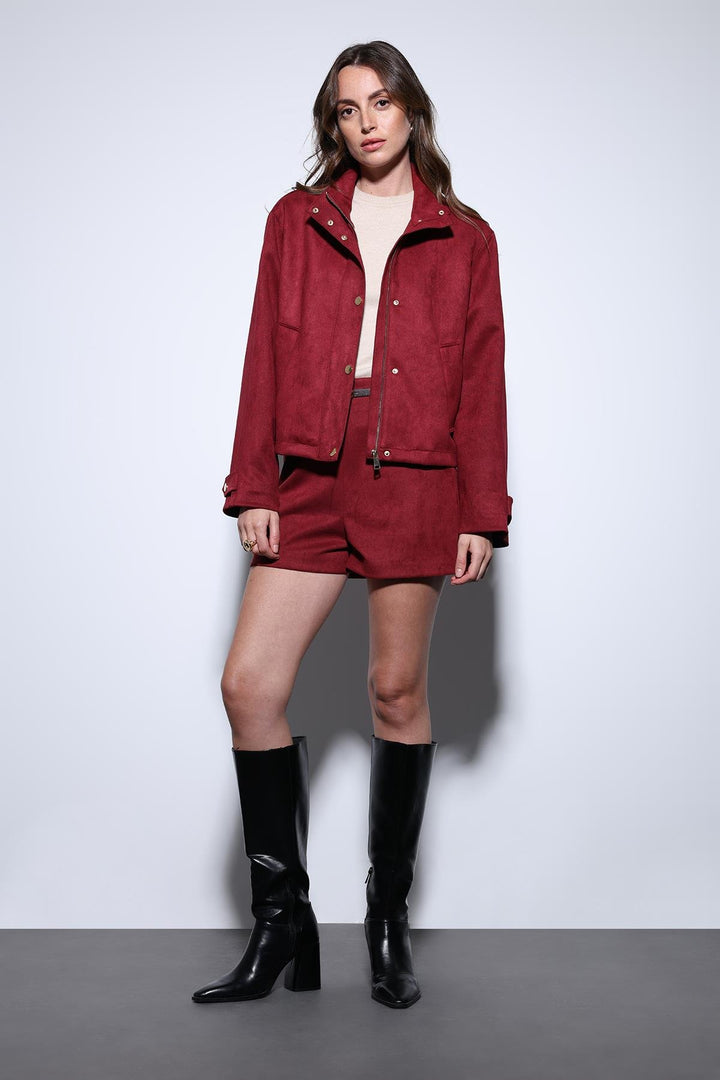 ANT Antioch Burgundy Suede Bomber Jacket - Derry