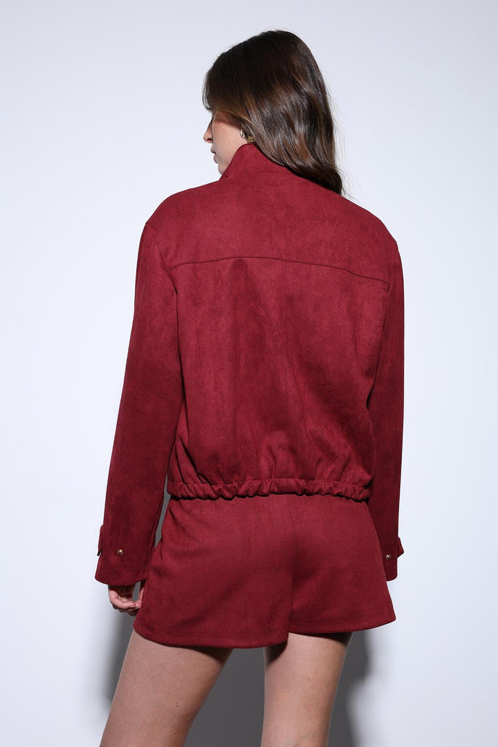 ANT Antioch Burgundy Suede Bomber Jacket - Derry