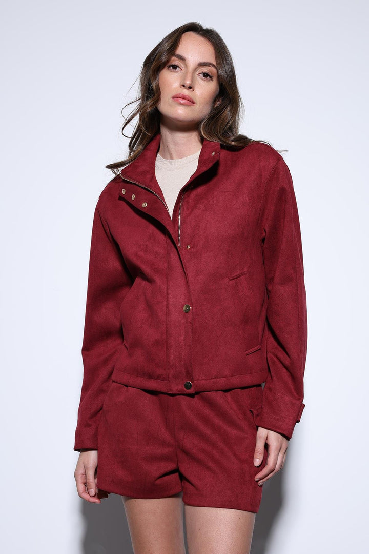 ANT Antioch Burgundy Suede Bomber Jacket - Beringen