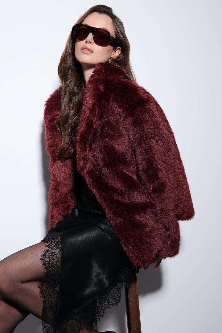 ANT Antioch Bordeaux Faux Fur Women's Jacket - Leesburg
