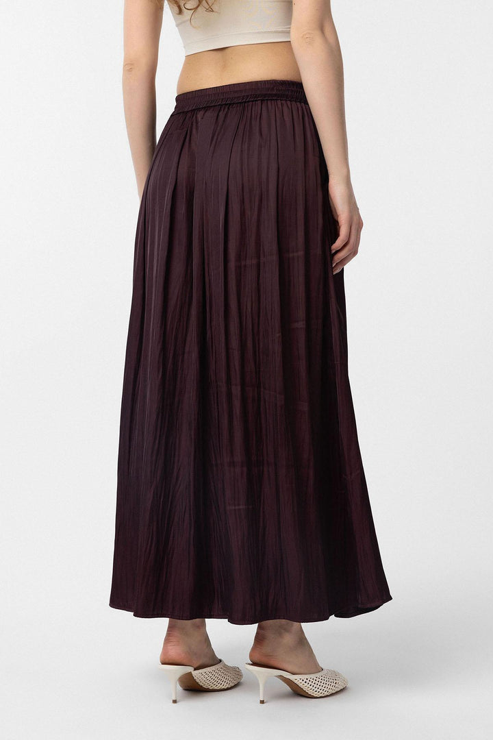 ANT Antioch Bordeaux Long Flowy Pleated Women's Skirt - Pearl City