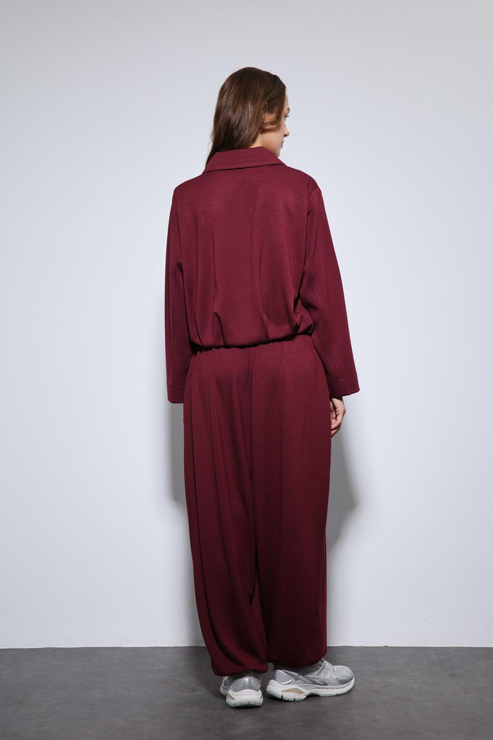 ANT Antioch Bordo Volümlü Ceket ve Paça Lastikli Eşofman Takım - Drobeta-Turnu Severin