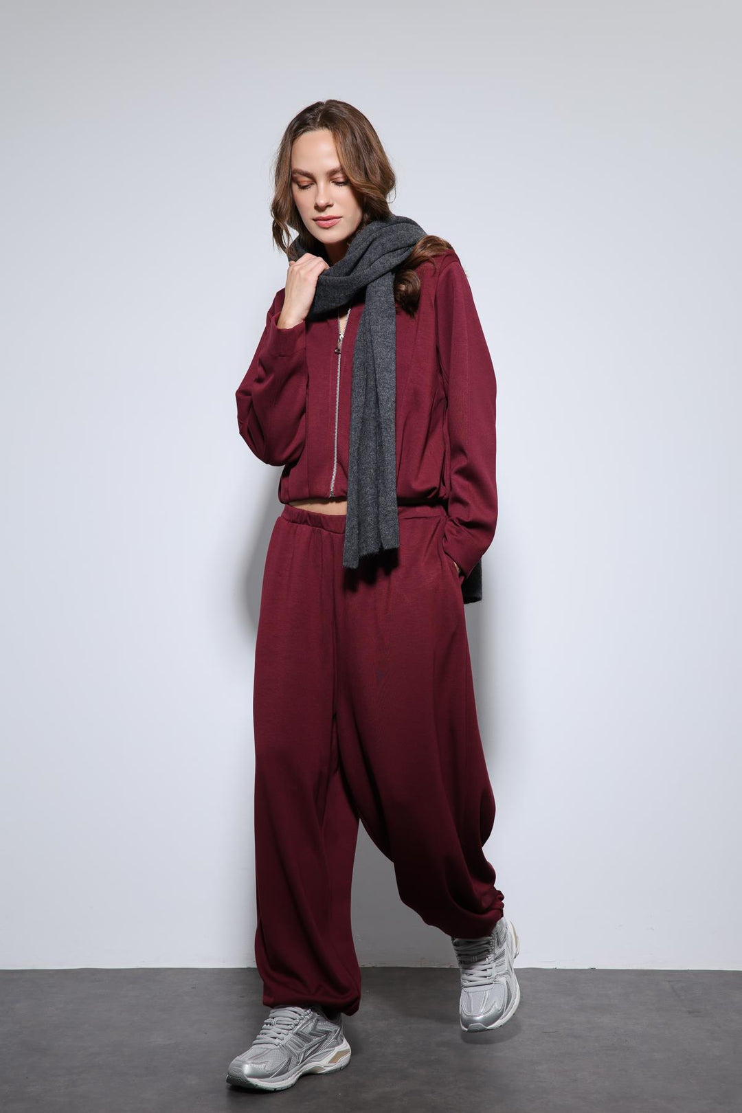ANT Antioch Bordo Volümlü Ceket ve Paça Lastikli Eşofman Takım - Drobeta-Turnu Severin