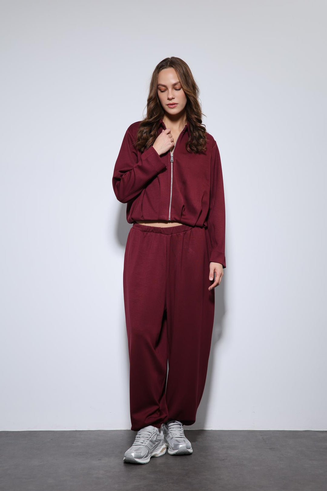 ANT Antioch Bordo Volümlü Ceket ve Paça Lastikli Eşofman Takım - Drobeta-Turnu Severin