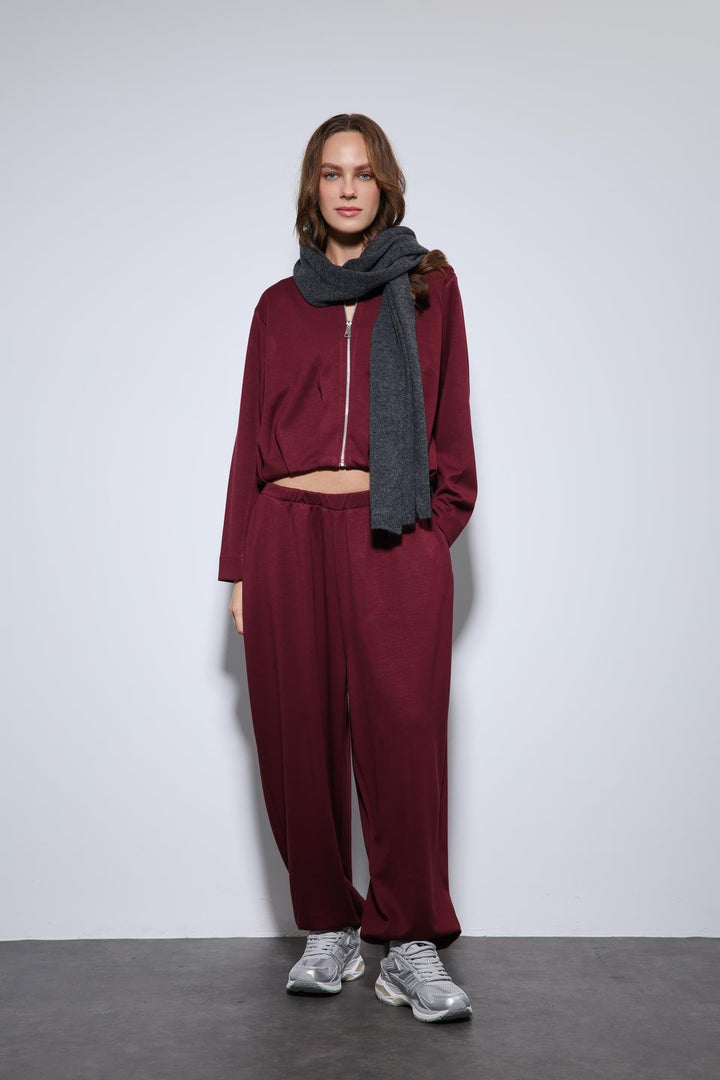 ANT Antioch Bordo Volümlü Ceket ve Paça Lastikli Eşofman Takım - Drobeta-Turnu Severin
