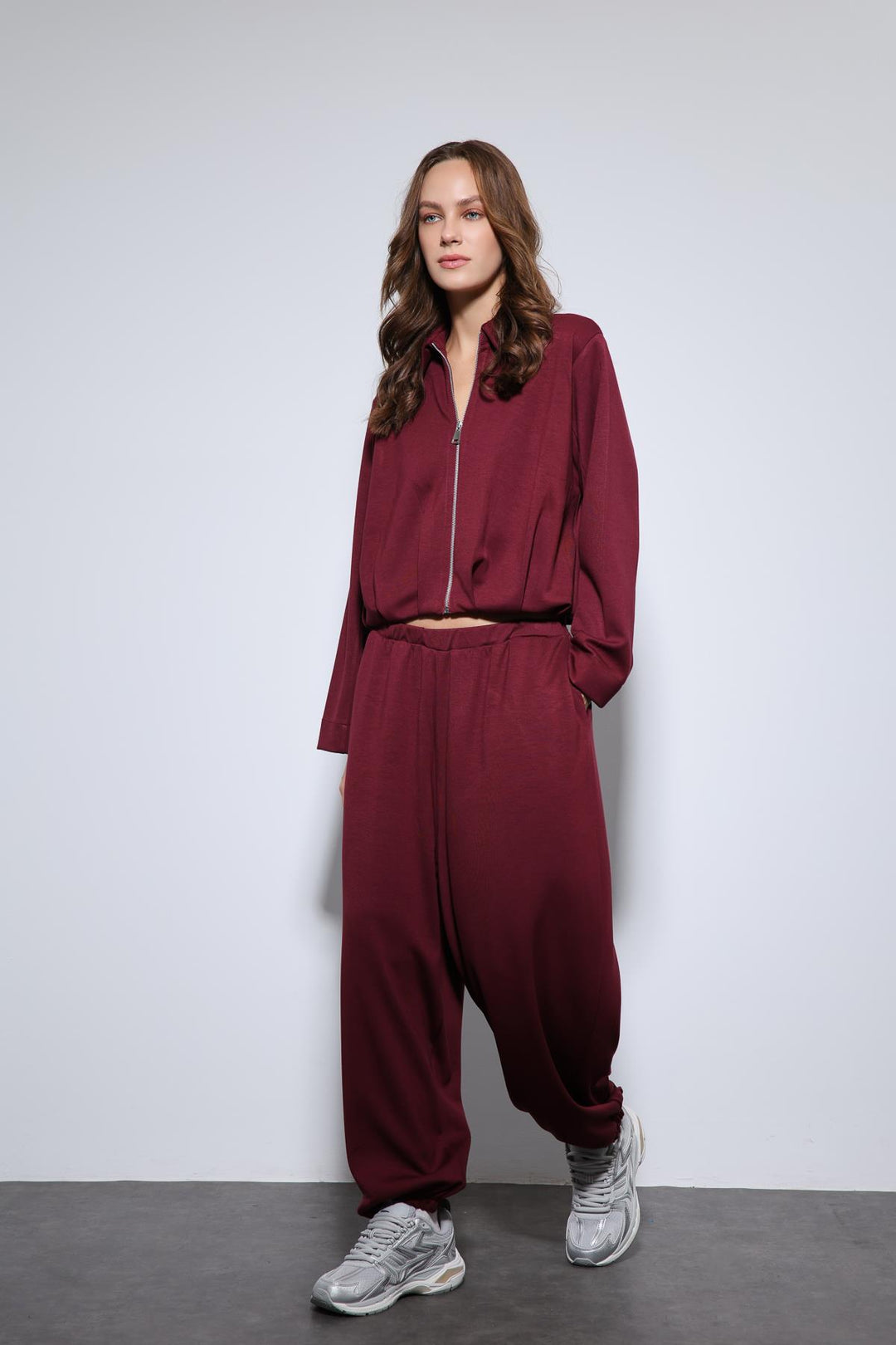 ANT Antioch Bordo Volümlü Ceket ve Paça Lastikli Eşofman Takım - Drobeta-Turnu Severin