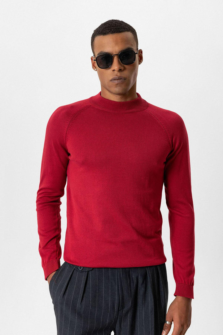 ANT Antioch Burgundy Half-Zip Men's Sweater - Hoboken