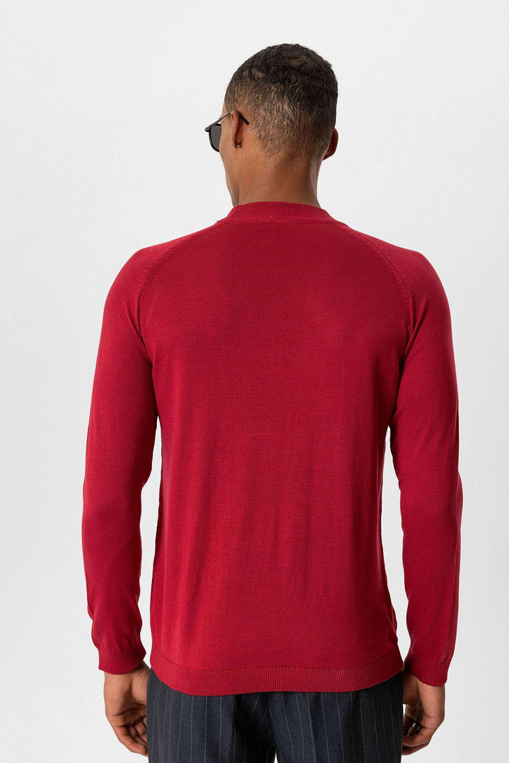 ANT Antioch Burgundy Half-Zip Men's Sweater - Hoboken