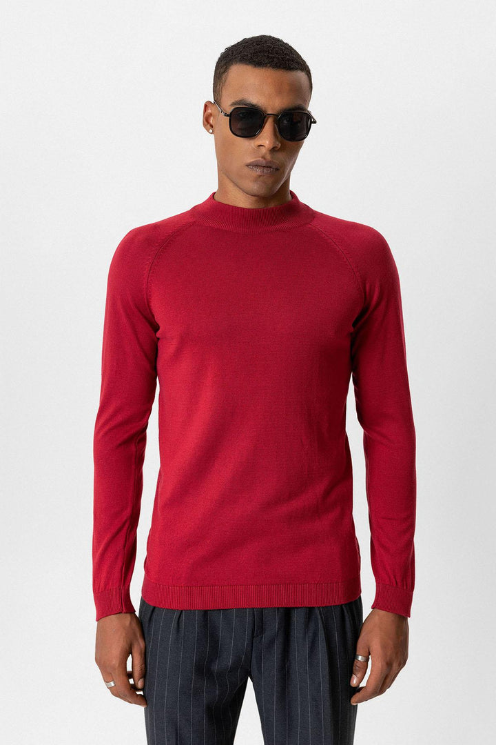 ANT Antioch Burgundy Half-Zip Men's Sweater - Hoboken