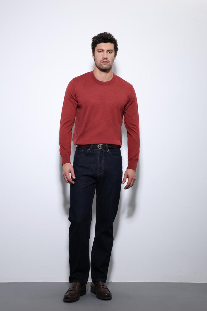 ANT Antioch Burgundy Soft Textured Basic Men's Sweater - Orangetown
