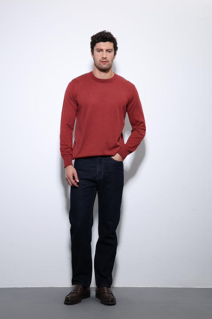 ANT Antioch Burgundy Soft Textured Basic Men's Sweater - Orangetown