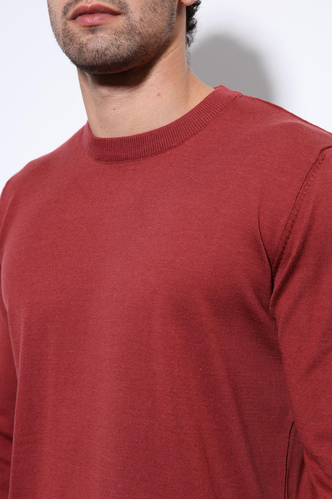 ANT Antioch Burgundy Soft Textured Basic Men's Sweater - Orangetown