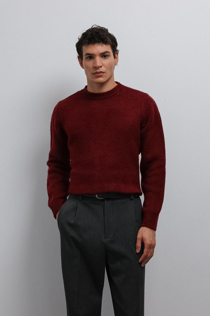 ANT Antioch Burgundy Soft Textured Men's Sweater - Moita