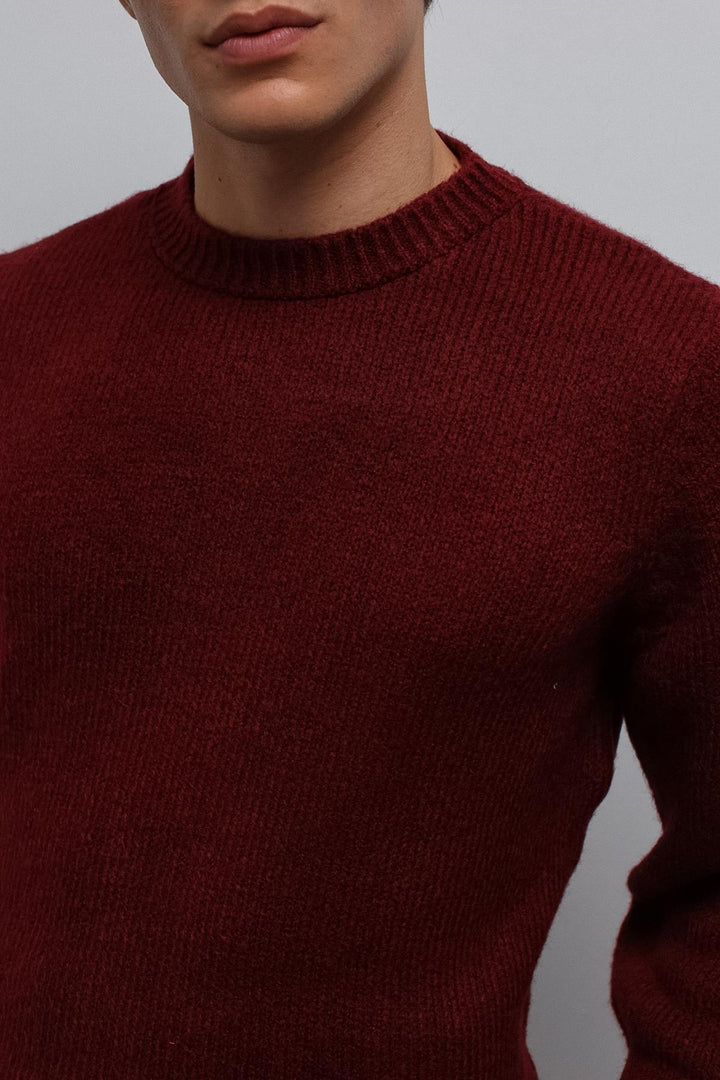 ANT Antioch Burgundy Soft Textured Men's Sweater - Moita