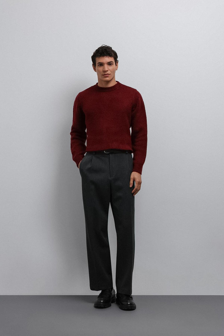 ANT Antioch Burgundy Soft Textured Men's Sweater - Moita