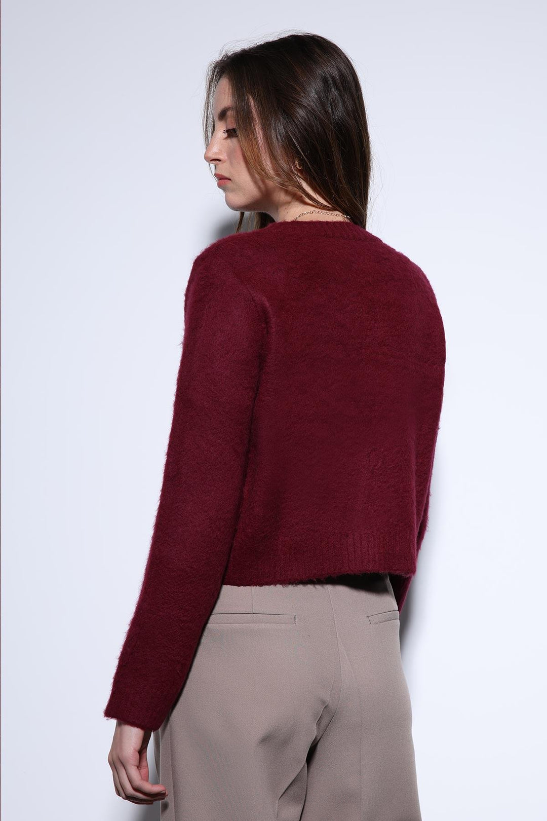ANT Antioch Burgundy Soft Textured Women's Cardigan - Rahovec