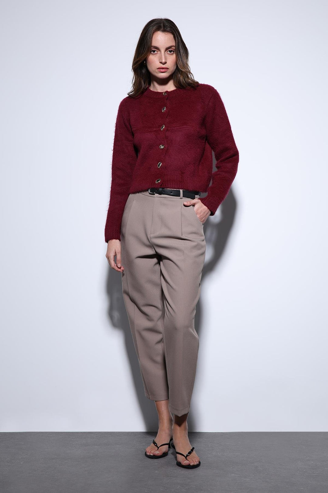 ANT Antioch Burgundy Soft Textured Women's Cardigan - Rahovec