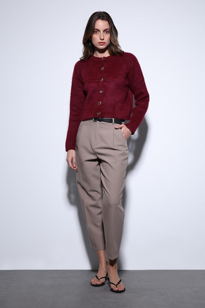 ANT Antioch Burgundy Soft Textured Women's Cardigan - Rahovec