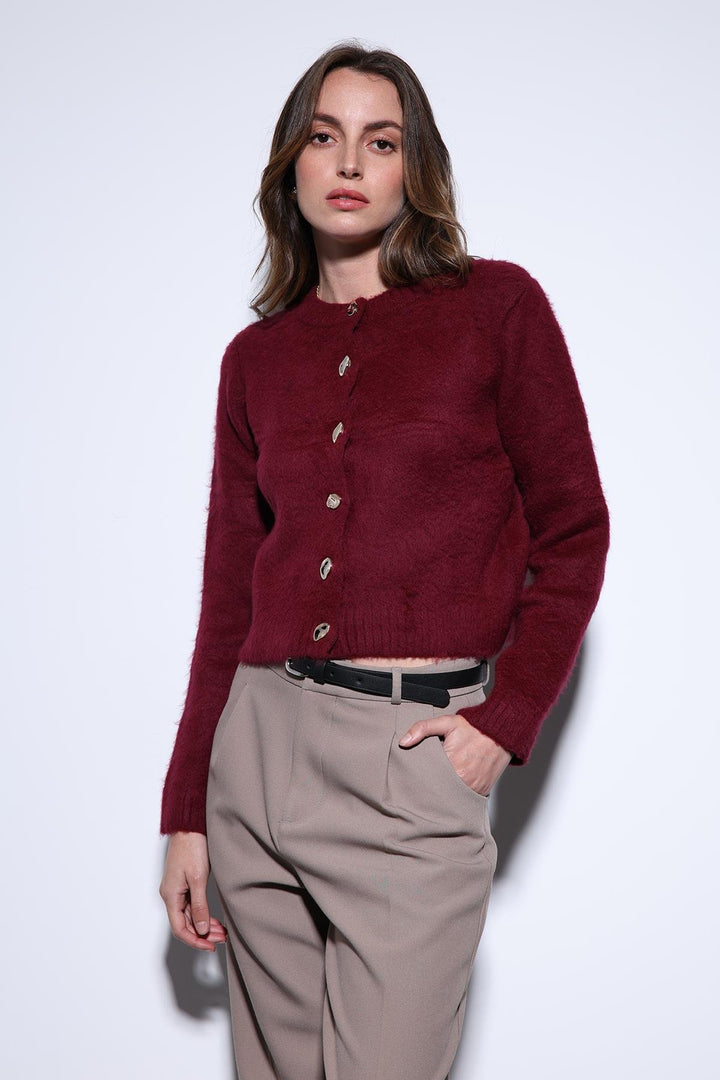 ANT Antioch Burgundy Soft Textured Women's Cardigan - Rahovec