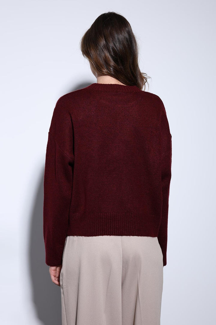 ANT Antioch Burgundy Wool Blend Women's Sweater - Morelia