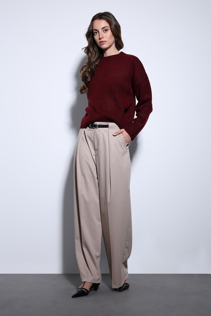 ANT Antioch Burgundy Wool Blend Women's Sweater - Morelia