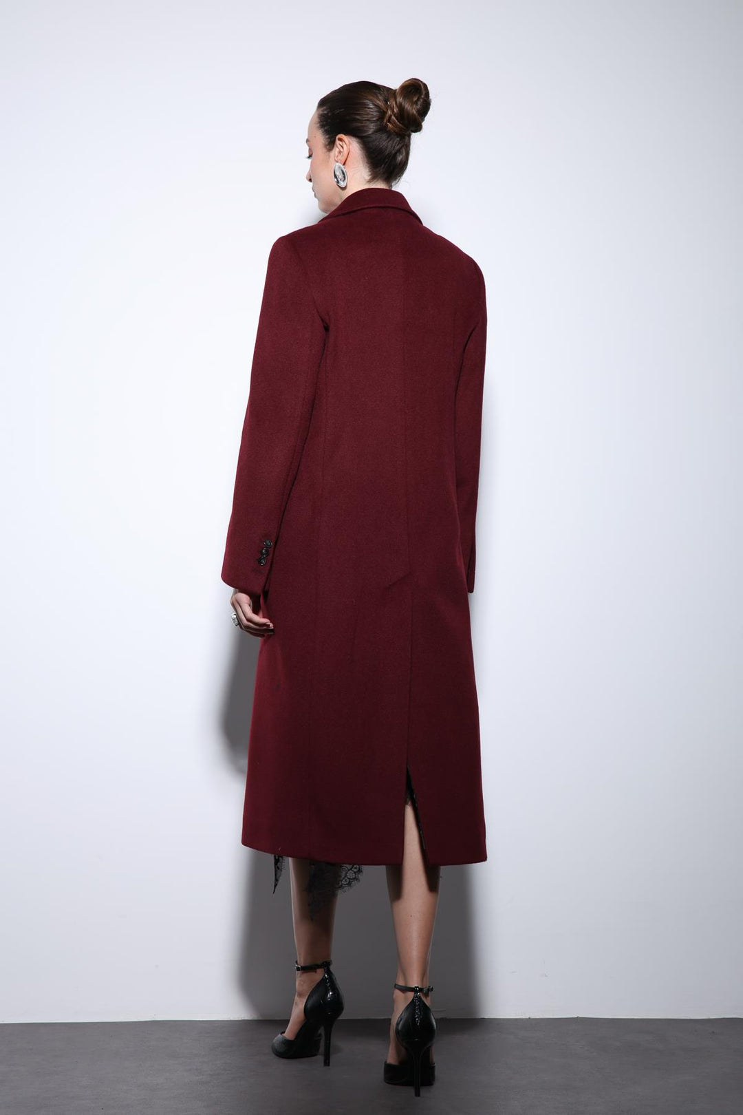 ANT Antioch Bordeaux Wool Blend Double-Breasted Women's Coat - Romford