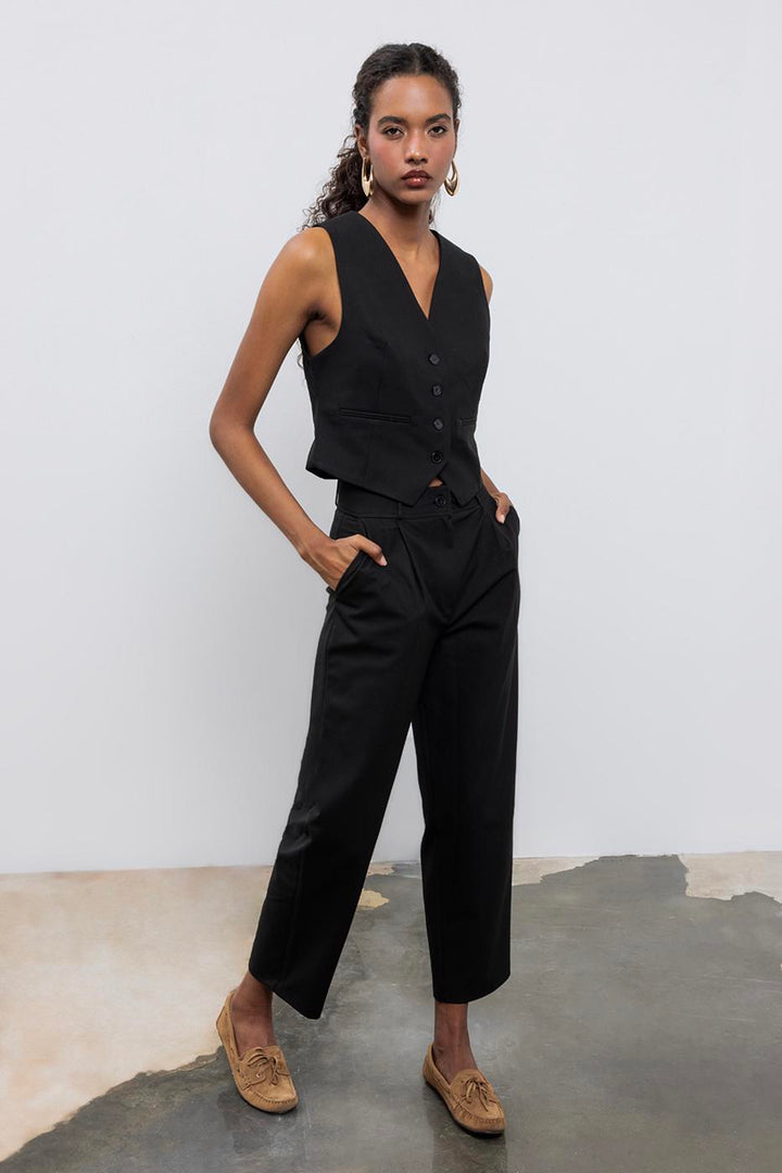BSL Women Pipe Leg Fabric Trousers - Hagerstown