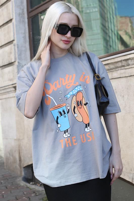 MDX Printed Gray Bicycle Collar Women's T-Shirt MG1777 - Prescott Valley