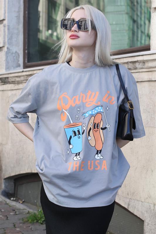 MDX Printed Gray Bicycle Collar Women's T-Shirt MG1777 - Prescott Valley