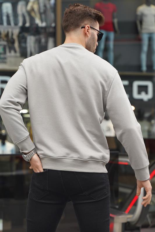 MDX Printed Gray Bicycle Collar Sweatshirt 6156 - Carolina