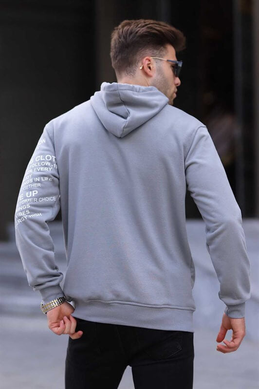 MDX Printed Hooded Sweatshirt in Gray 6009 - Agía Paraskeví