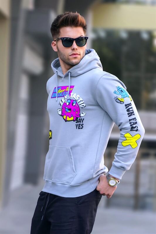 MDX Printed Gray Hooded Sweatshirt 5896 - Pico Rivera