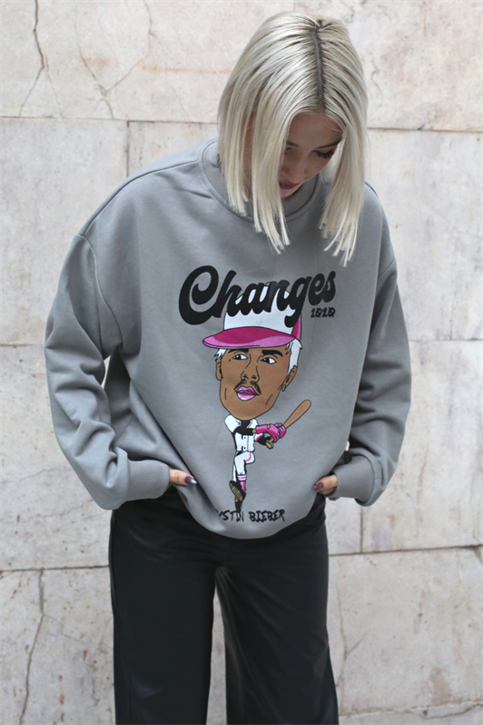 MDX Printed Grey Oversize Sweatshirt MG1578 - Beauvais