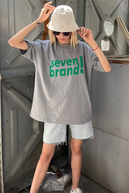 MDX Printed Oversize T-shirt in Gray MG1489 - The Acreage