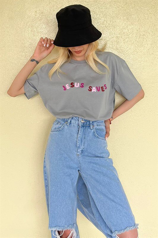 MDX Printed Oversized T-shirt in Gray MG1517 - Alton