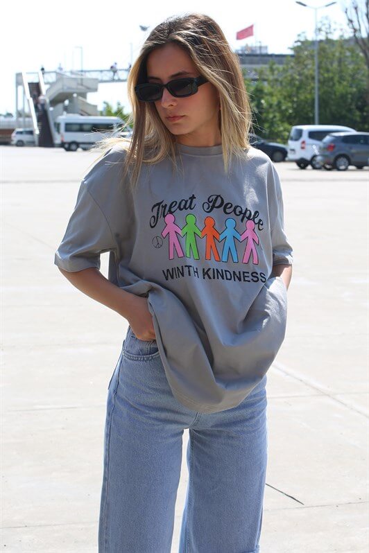 MDX Printed Oversized T-shirt in Gray MG1523 - Metairie