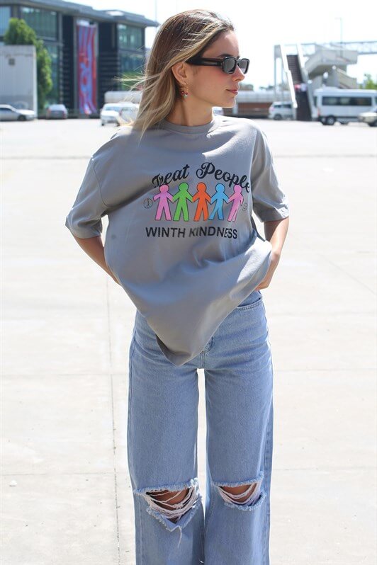 MDX Printed Oversized T-shirt in Gray MG1523 - Metairie