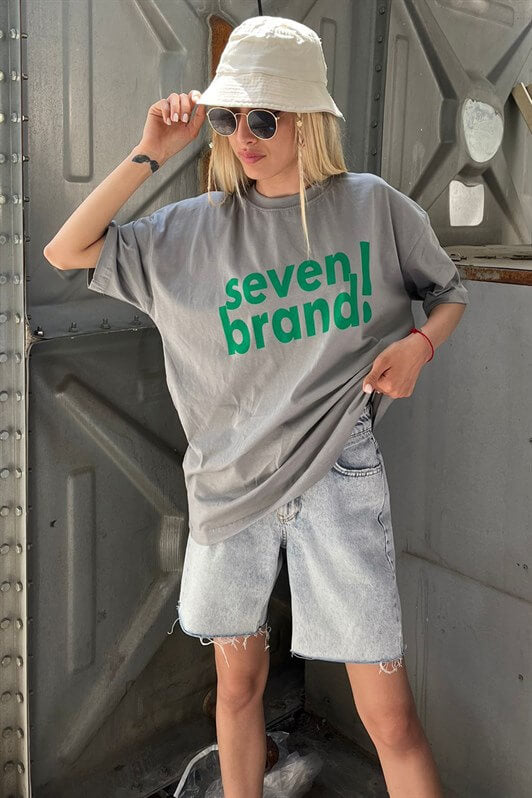 MDX Printed Oversize T-shirt in Gray MG1489 - The Acreage
